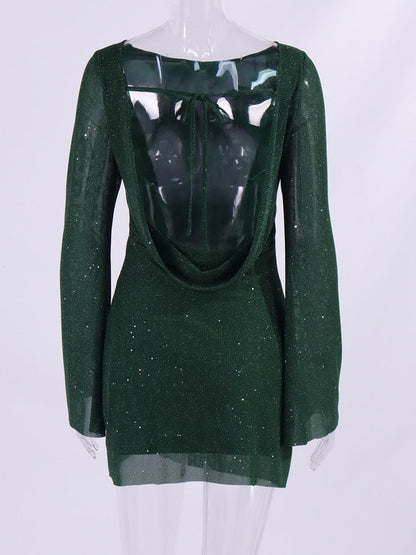 Aella Sequin Dress with Long Sleeves
