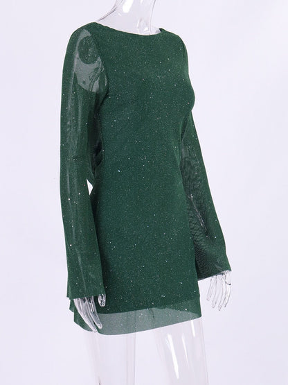 Aella Sequin Dress with Long Sleeves