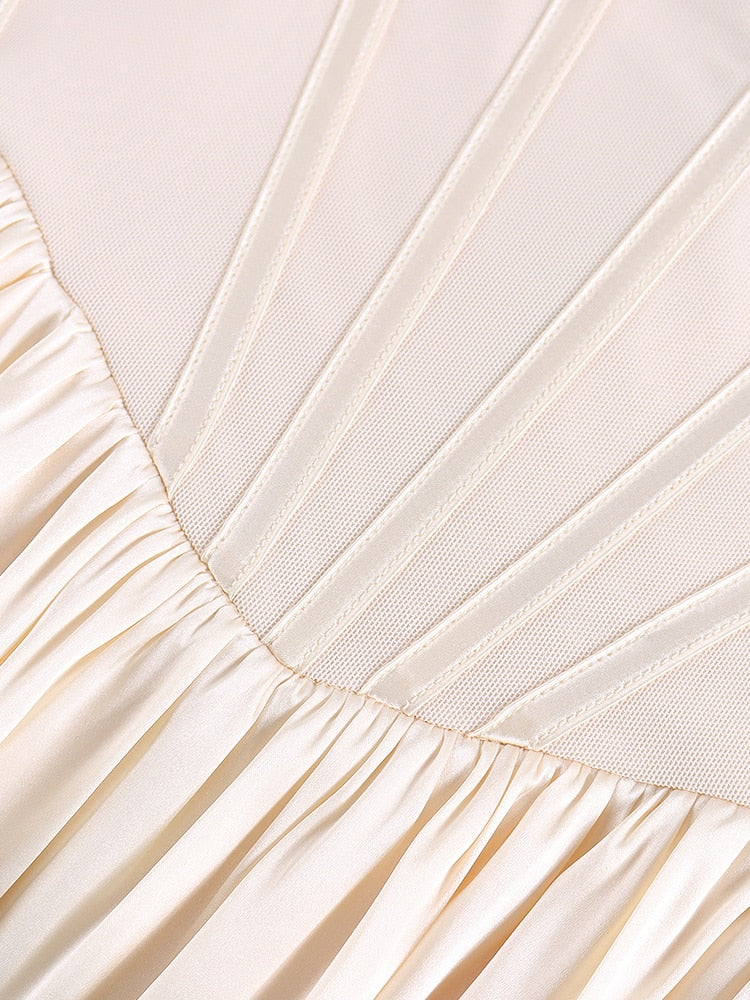 Elegant Sheer Mesh Corset Fitted Sleeveless  Dress