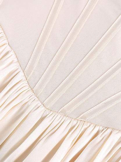 Elegant Sheer Mesh Corset Fitted Sleeveless  Dress