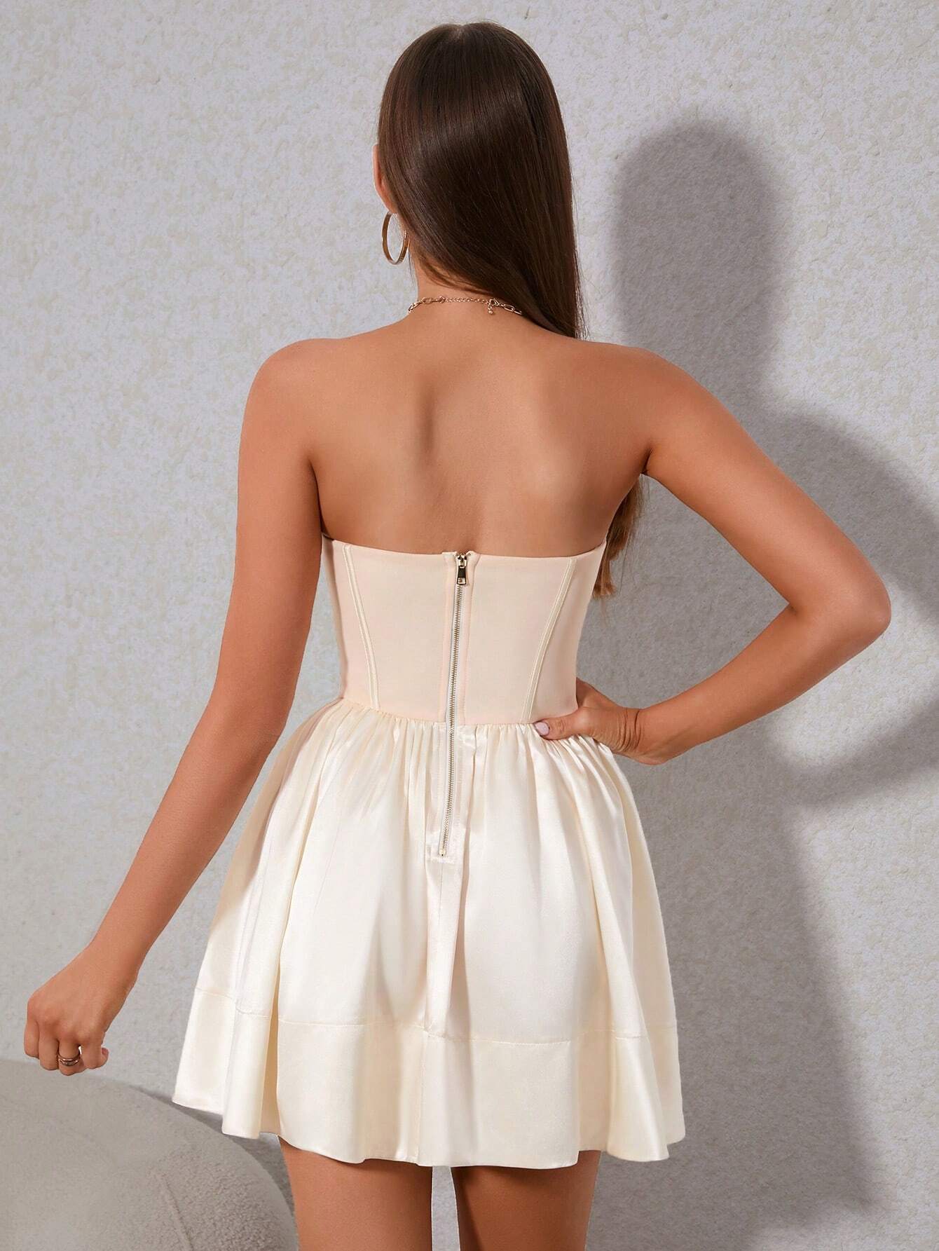 Elegant Sheer Mesh Corset Fitted Sleeveless  Dress