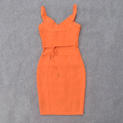 Glamorous Contouring Bandage Dress with Structured Style