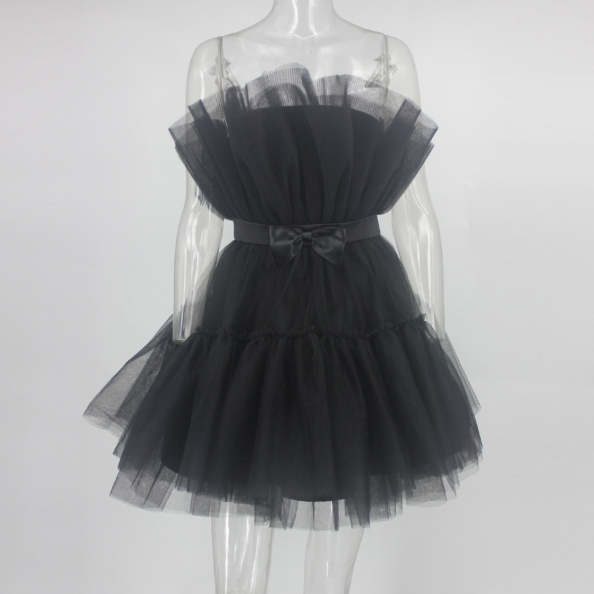 Deanna Mesh Ruched Dress - Mesh Detailing