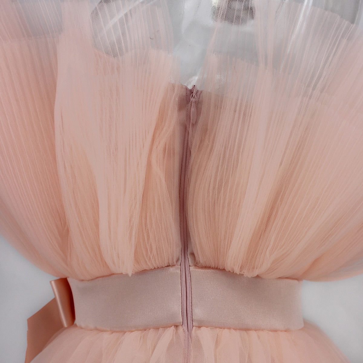 Graceful Mesh Ruched Dress with Refined Details