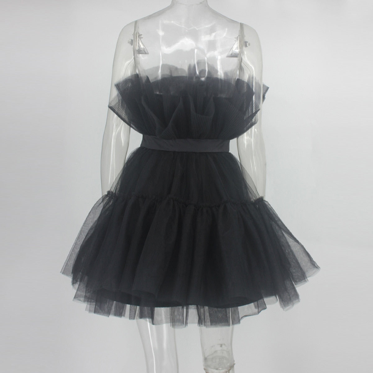 Deanna Mesh Ruched Dress - Mesh Detailing