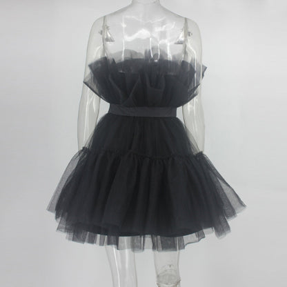 Deanna Mesh Ruched Dress - Mesh Detailing