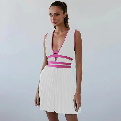 Delicate Pleated Knit Dress with Feminine Touch