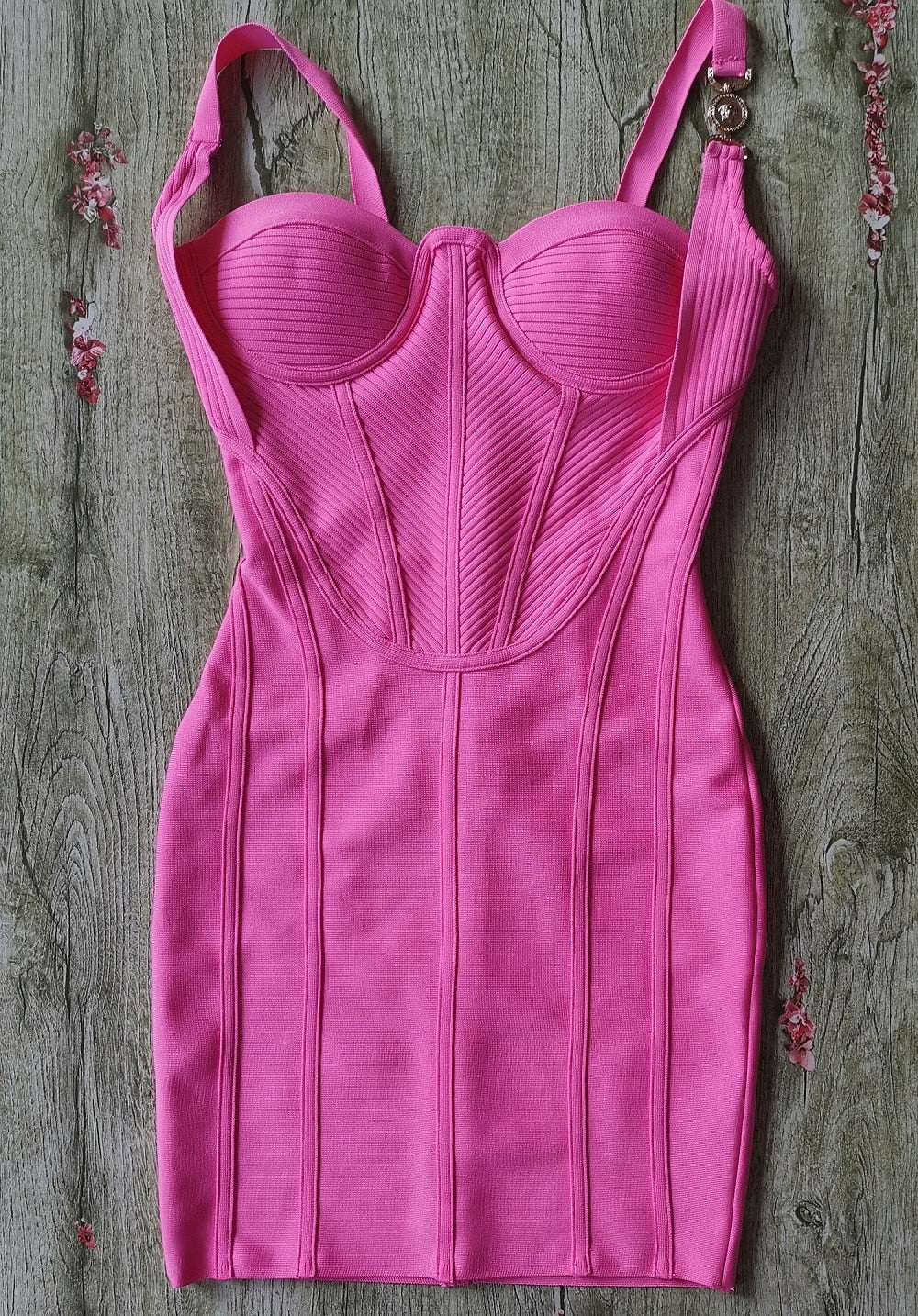 Janea Fuchsia Bandage Dress - Fuchsia Bandage Dress