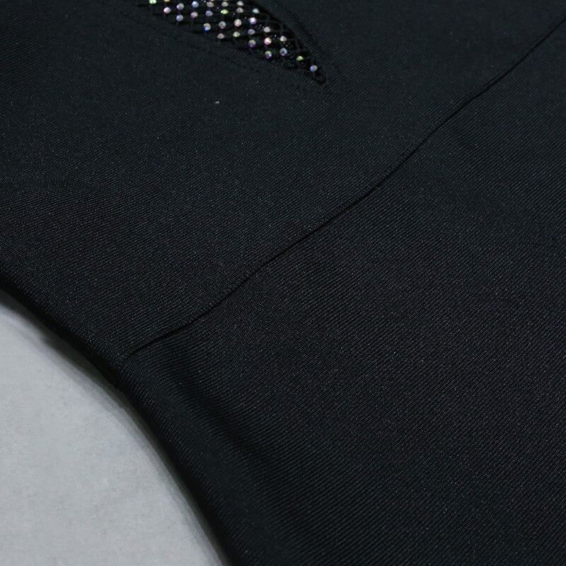 Layla Rhinestones Bandage Dress with Long Sleeves