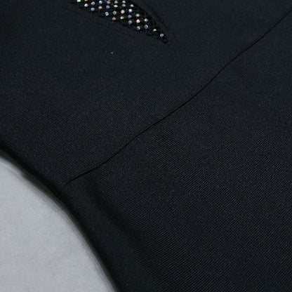 Layla Rhinestones Bandage Dress with Long Sleeves