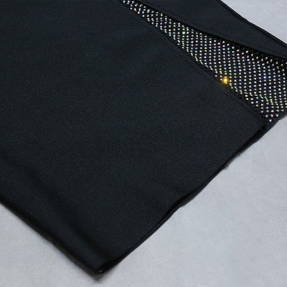 Layla Rhinestones Bandage Dress with Long Sleeves