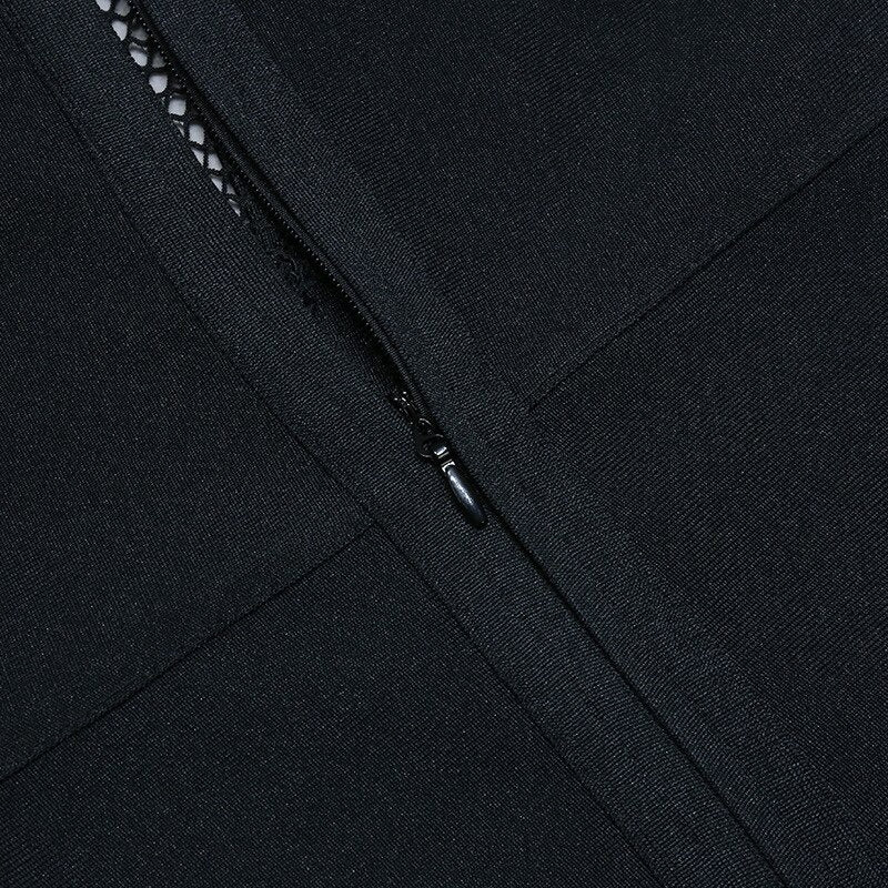 Layla Rhinestones Bandage Dress with Long Sleeves