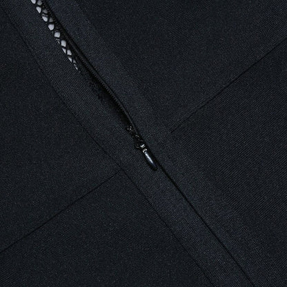 Layla Rhinestones Bandage Dress with Long Sleeves