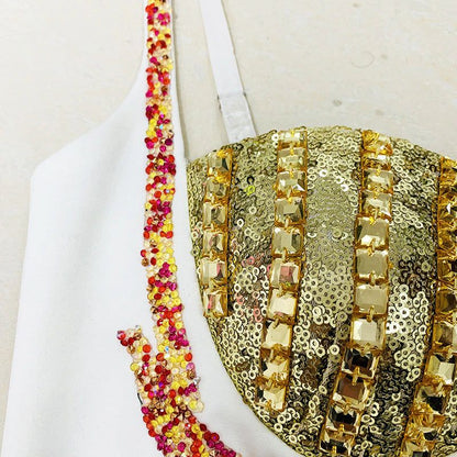 Mallorca Sequine Dress with Rhinestones