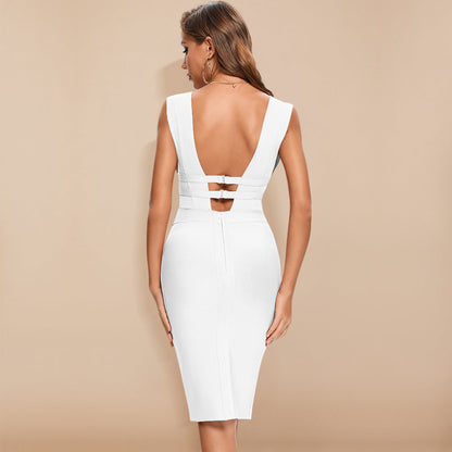 Chic Bandage Dress with Striking Cut-Out Accents