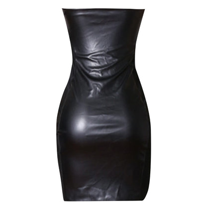 Rylee Vegan Leather Bandage Dress with Cut Out