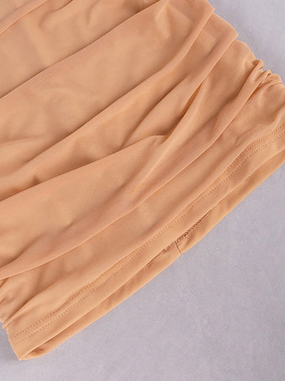 Elegant Sheer Mesh Sleeveless Fitted Party Dress