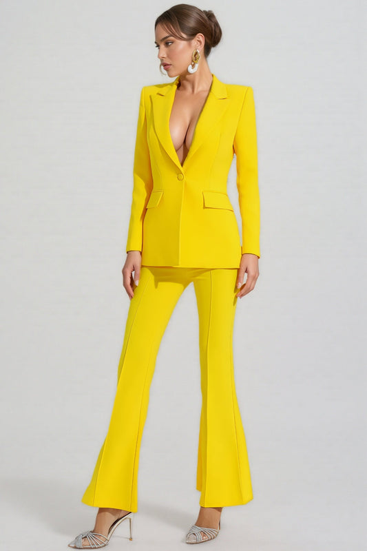 Theobald Yellow Long Sleeve Blazer Set