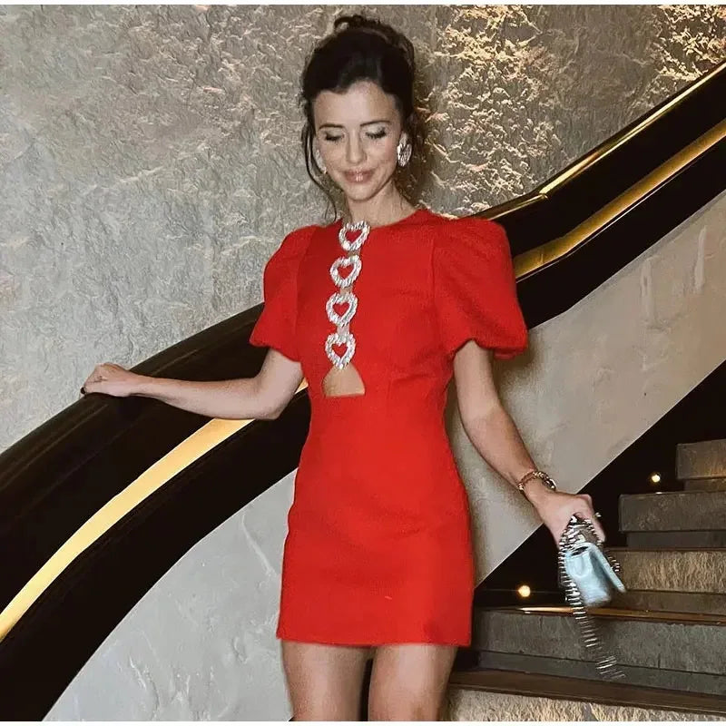 Hollow Out Bow Dress For Women Street Y2k O Neck Bodycon Dresses Female Party Elegant Sexy Slim Evening Dress Ladies 2025