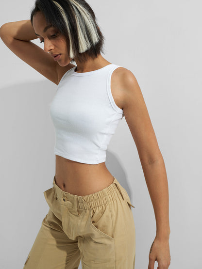 Basic Knit Crop Tank Top