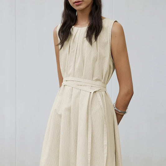 FashionSierra-Casual  Sleeveless  Long  Vintage  O-neck  Oversize  Loose  Summer  Beach Boho Dress