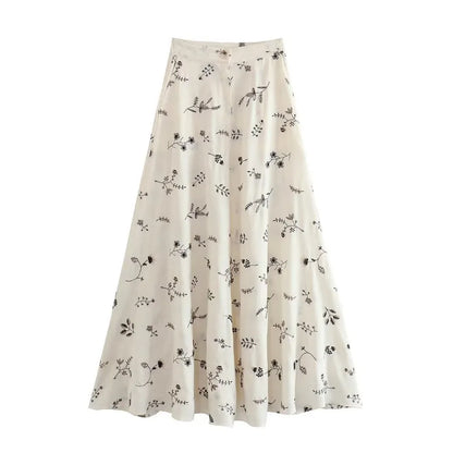 FashionSierra-Floral Embroidery  Crop Top  Maxi Skirt  Suit  Women  Vintage  Sleeveless  Summer  Set  Beach  Vestidos Boho Dress