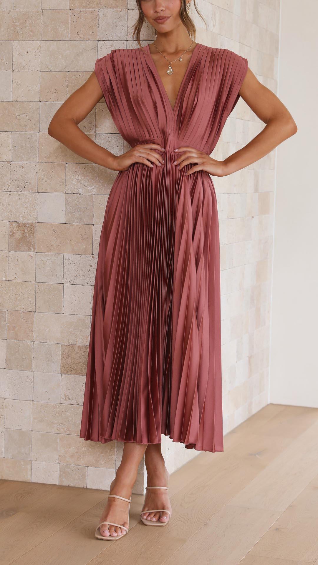 Vestido largo informal con escote en V y lazo en la espalda para mujer | Ideal para primavera/verano