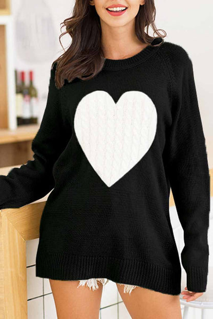 Loose Heart Shaped Sweater (3 Colors)