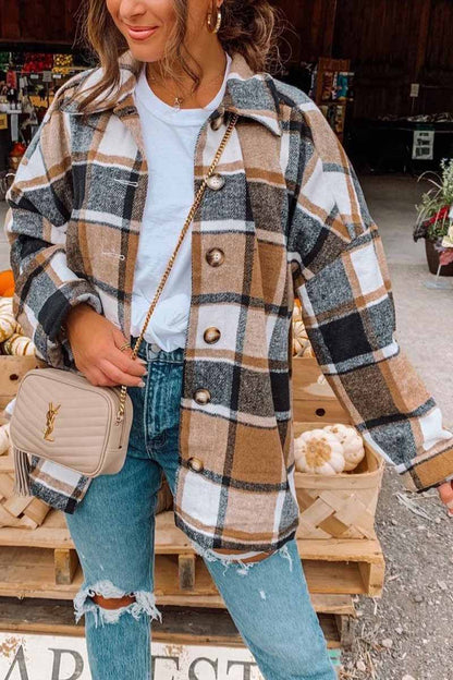 Fashion Big Plaid Coat Tops(6 Colors)