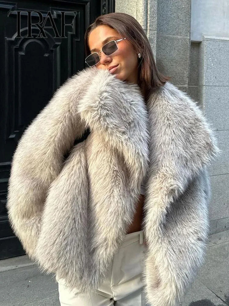 Women Stand Collar Long Sleeve 2025 Autumn Winter Chic Female Coat