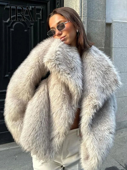 Women Stand Collar Long Sleeve 2025 Autumn Winter Chic Female Coat
