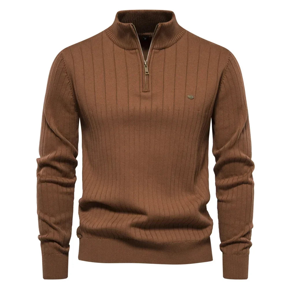 Milo -Knitted Pullover with Zip - Classic - - Ideal for Autumn/Winter