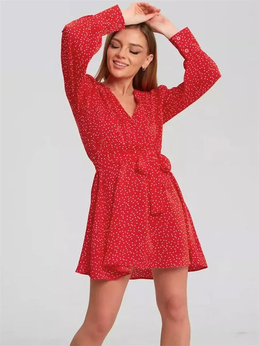 FashionSierra - 2025 High Waist Mini Fashion Bandage Printed Casual Dress