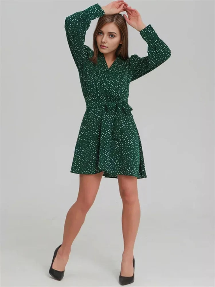 FashionSierra - 2025 High Waist Mini Fashion Bandage Printed Casual Dress