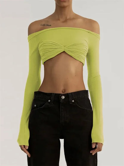 Mesh Sheer Off-Shoulder Top Shirt For Women New Long Sleeve See-Through Lace Knit Pullover Tops Summer Mesh Top Tee Shirt