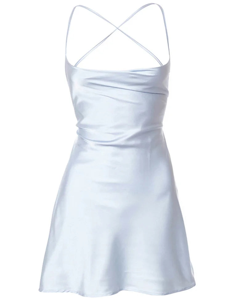 FashionSierra - New Spaghetti Straps Women 2025 Low Cut Sexy Dresses Ladies Club Wear Party Sundresses Casual Dress