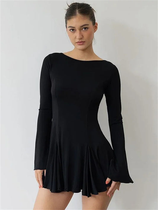 FashionSierra - Round Neck Slim Vacation Knitted New 2025 Casual Dress