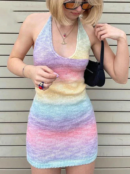 FashionSierra - Women Knitted Spaghetti Strap Maxi Dresses Holiday Hollow Out Split Beach Clothes 2025 Casual Dress