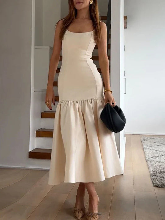 FashionSierra - Lace-Up Ruffled Women Mesh Bandage High Waist Fashion Female 2025 Casual Dress
