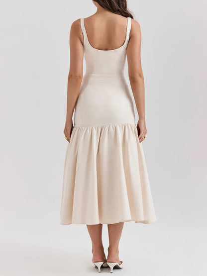 FashionSierra - Lace-Up Ruffled Women Mesh Bandage High Waist Fashion Female 2025 Casual Dress