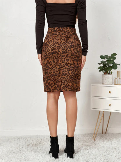 Leopard Print Official New Wrap Maxi Skirt