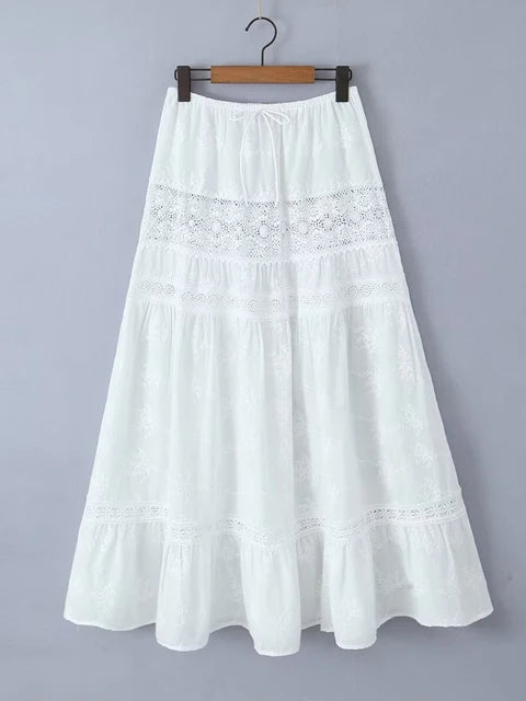 Women¡®s Casual 2 Piece Sets Bandage Sleeveless Crop Top See Through Lace Up A Line Maxi Dress Holiday Party Lady Outfits