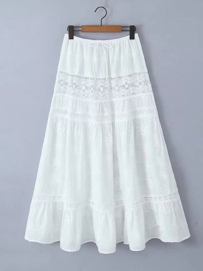 Women¡®s Casual 2 Piece Sets Bandage Sleeveless Crop Top See Through Lace Up A Line Maxi Dress Holiday Party Lady Outfits
