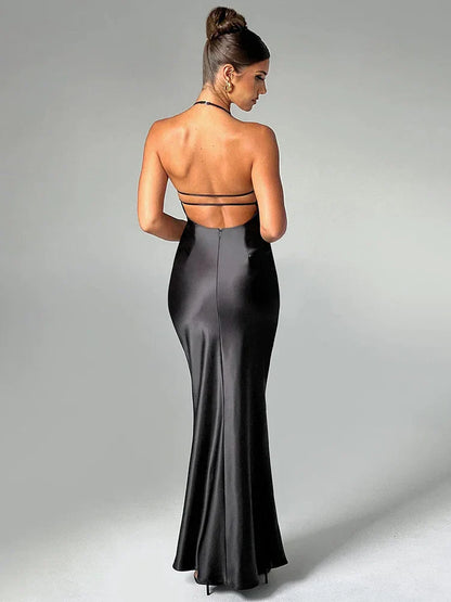 Long Slim Bodycon Spaghetti Strap Backless Sexy Spring Summer Maxi Dress