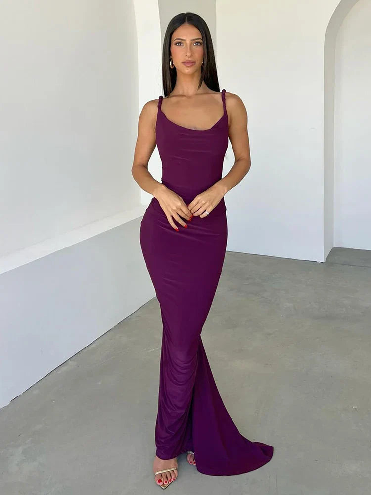 Bodycon Elegant Long Mermaid Halter Off Shoulder Sexy Spring Summer Maxi Dress