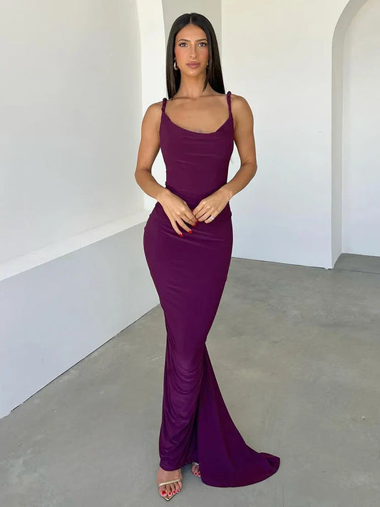 Bodycon Elegant Long Mermaid Halter Off Shoulder Sexy Spring Summer Maxi Dress