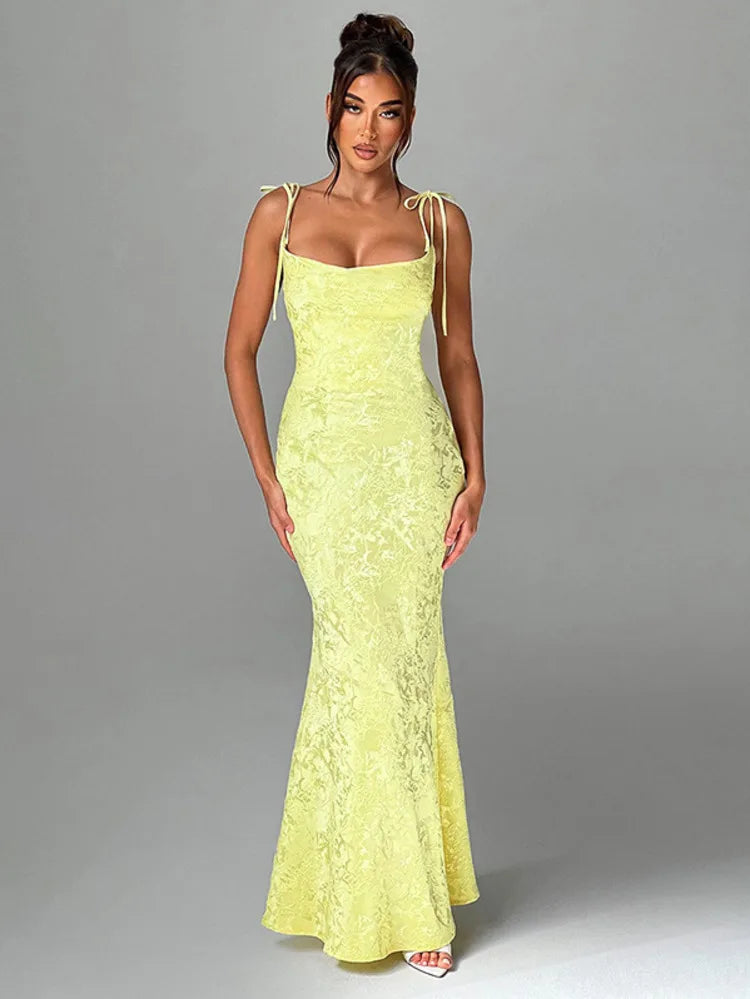 Jacquard Fit Long Wind Summer Women Maxi Dress