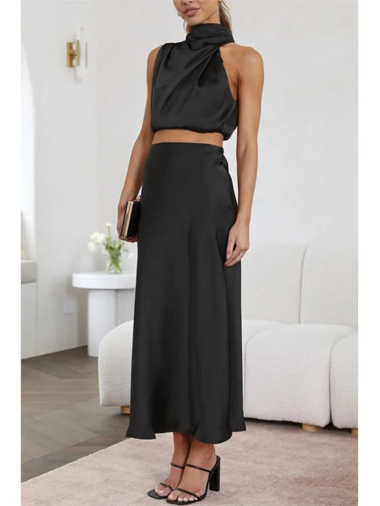 Barbe - Conjunto de Satén - Elegante - Estilo Formal - Ideal para Fiestas