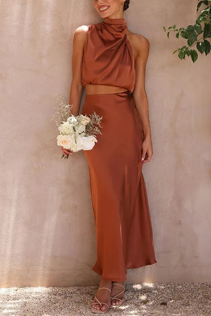 Barbe - Conjunto de Satén - Elegante - Estilo Formal - Ideal para Fiestas