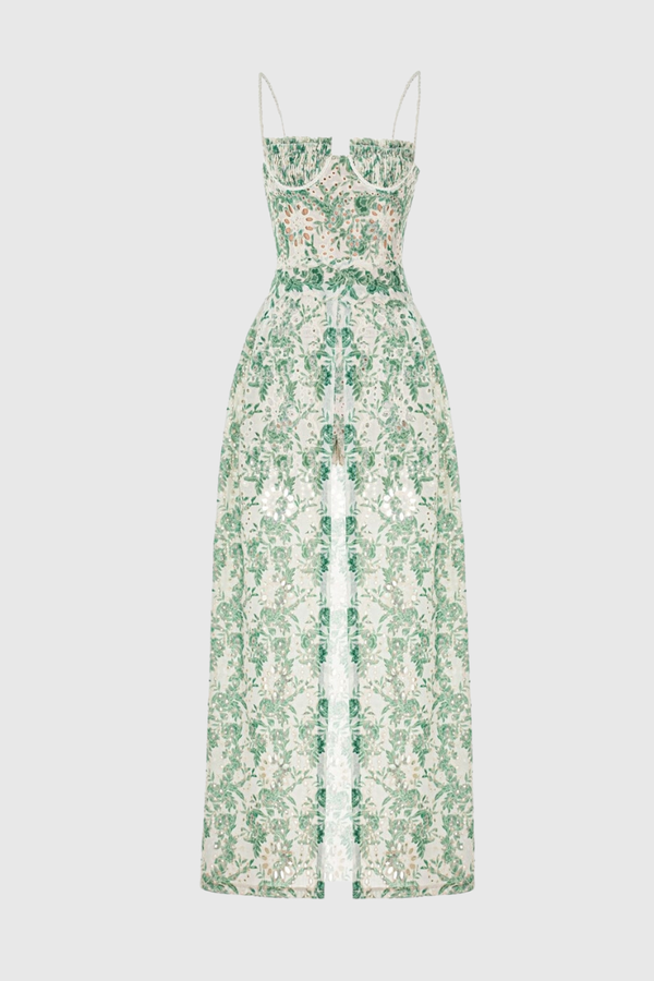 Conjunto de falda con estampado floral de espagueti Ursule